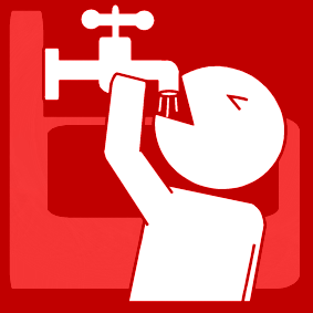 drinking from the tap / valve: drink